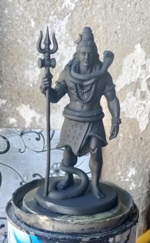 Lord Shiva Standing Idol with Trishul – 5 Inch Mahadev Statue for Home Temple, Desk & Car Dashboard | Premium Resin Shiv Murti | Spiritual Gift for Home & Office